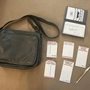 VTG Breakaway Organizer Shoulder Bag w/ Original Inserts Gray Faux Leather